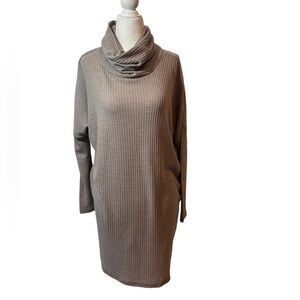 Waffle Knit Cowl Neck Tunic Sweater Brown | NWT | Size Small